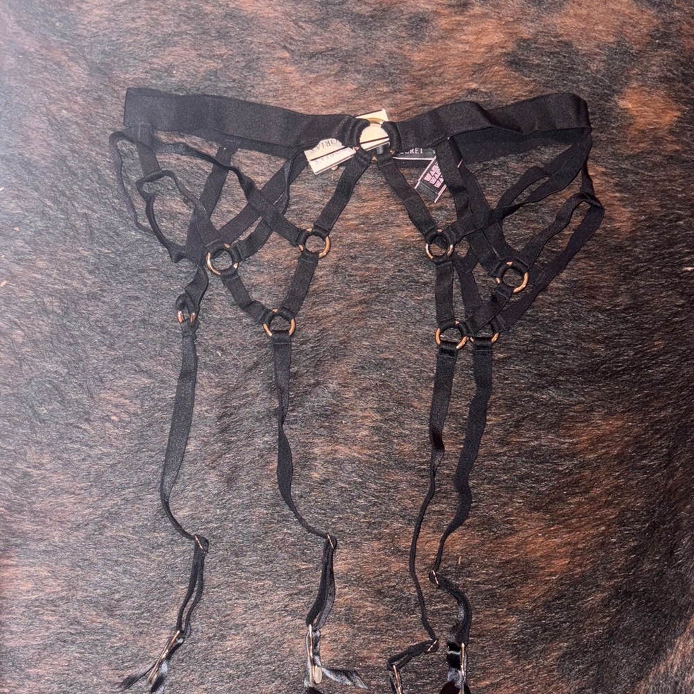 Victoria's Secret Black Strappy Garter Belt
